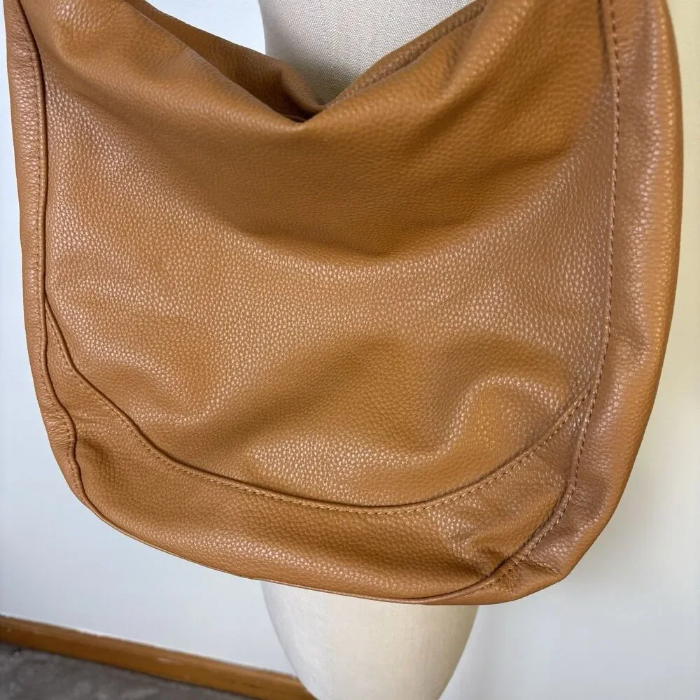 Jewell by Thirty-One Handbag Womens Tan Hobo Shoulder Bag Faux Leather Pebbled